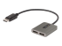 Startech 2-Port DisplayPort MST Hub, Dual 4K 60Hz, DP to 2x DisplayPort Monitor Adapter, DP 1.4 Multi-Monitor Video Adapter w/ 1ft Built-in Cable, USB Powered, Windows Only - Venstre vinkel
