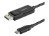 StarTech.com 3ft (1m) USB C to DisplayPort 1.2 Cable 4K 60Hz, Bidirectional DP to USB-C or USB-C to DP Reversible Video Adapter Cable, HBR2/HDR, USB Type C/Thunderbolt 3 Monitor Cable - Høyre vinkel