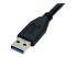 StarTech.com 0.5m (1.5ft) Black SuperSpeed USB 3.0 Cable A to Micro B - Høyre vinkel