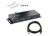 StarTech.com 4-Port Industrial USB 3.0 5Gbps Hub, Rugged USB Hub w/15kV Air/8kV Contact ESD and Surge Protection, DIN/Wall/Desk Mountable USB-A Hub, USB Expansion Hub with Locking Ports - Venstre vinkel