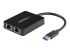StarTech.com USB 3.0 to Dual Port Gigabit Ethernet Adapter w/ USB Port - Venstre vinkel