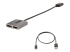 Startech 2-Port DisplayPort MST Hub, Dual 4K 60Hz, DP to 2x DisplayPort Monitor Adapter, DP 1.4 Multi-Monitor Video Adapter w/ 1ft Built-in Cable, USB Powered, Windows Only - Venstre vinkel