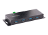 StarTech.com 4-Port Industrial USB 3.0 5Gbps Hub, Rugged USB Hub w/15kV Air/8kV Contact ESD and Surge Protection, DIN/Wall/Desk Mountable USB-A Hub, USB Expansion Hub with Locking Ports - Venstre vinkel