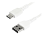 StarTech.com 1m USB A to USB C Charging Cable, Durable Fast Charge & Sync USB 2.0 to USB Type C Data Cord, Rugged TPE Jacket Aramid Fiber M/M 3A White, Samsung S10, S20, iPad Pro, Pixel - Høyre vinkel