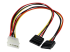 StarTech.com 12in LP4 to 2x SATA Power Y Cable Adapter - Høyre vinkel